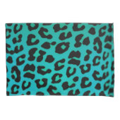 Blauwgroen Fantasy Leopard Print Kussensloop (Voorkant)