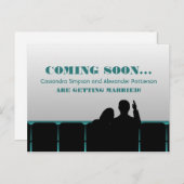 Blauwgroen filmtheater Opslaan Briefkaart Datum (Voorkant / Achterkant)