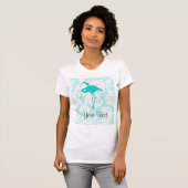 Blauwgroen Flamingo T-shirt (Voorkant volledig)