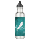 Blauwgroen flesjes van vederwild waterfles (Links)