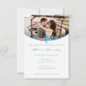 Blauwgroen Fleur de Lis Photo Vrijgezellenfeest no Kaart (Voorkant)