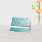 Blauwgroen Floral Blank Note Kaart (Gele Bloem)