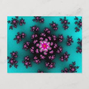 Blauwgroen Floral Sprinkles Briefkaart