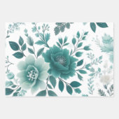 💐Blauwgroen Flower Delight Inpakpapier Vel (Voorkant 3)