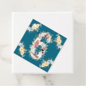 Blauwgroen Foto 6th Birthday Collage Blue Yellow F Bedankjes Labels (In situ)