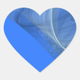 Blauwgroen fractale achtergrondhartsticker hart sticker