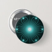 Blauwgroen fractale Button (Voorkant /achterkant)