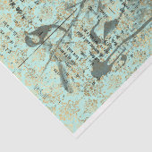 Blauwgroen franse vogels 18 lb ontkoppeling tissuepapier (Detail)