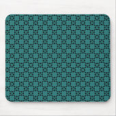 Blauwgroen Funky Circles Mousepad Muismat (Voorkant)