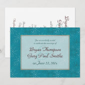 Blauwgroen Galaxy WEDDING-uitnodiging Kaart (Voorkant / Achterkant)