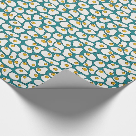 Blauwgroen gebakken eierpatroon cadeaupapier (Hoek)