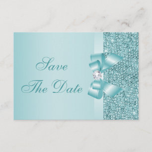 Blauwgroen Gedrukt Baby shower van Sequins sparen Save The Date