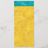 Blauwgroen geel huwelijk menu (Achterkant)