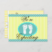 Blauwgroen & Geel "We verwachten" Aankondiging (Voorkant / Achterkant)