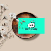Blauwgroen geïllustreerde zeep visitekaartje