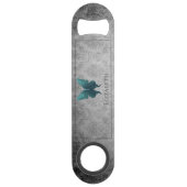 Blauwgroen gejuwelde vlinder speed flessenopener (Voorkant)