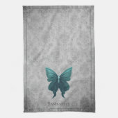 Blauwgroen gejuwelde vlinder theedoek (Verticaal)