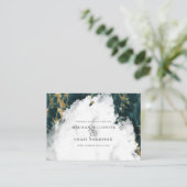 Blauwgroen gemarmerde Waterverf Geode BarefootBrid Visitekaartje (Staand voorkant)