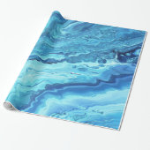 Blauwgroen Geode Cadeaupapier (Uitgerold)