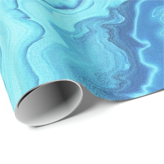 Blauwgroen Geode Cadeaupapier (Rol Hoek)