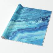 Blauwgroen Geode Cadeaupapier (Uitgerold)