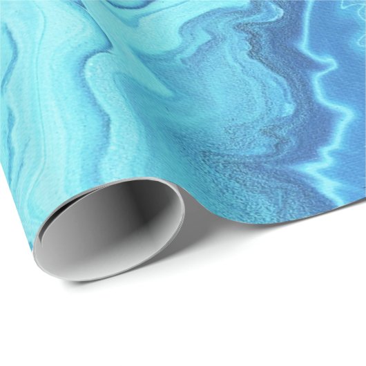 Blauwgroen Geode Cadeaupapier (Rol Hoek)