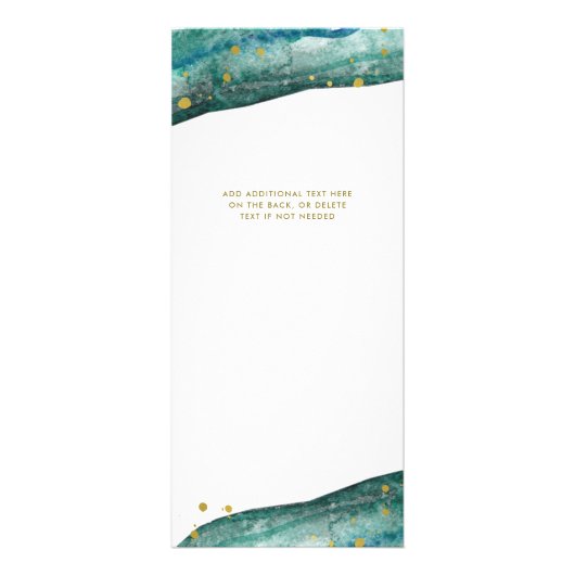 Blauwgroen Geode en Gold Salon prijslijst Service Reclamekaart (Achterkant)