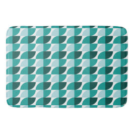 Blauwgroen geometrisch patroon badmat