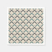 Blauwgroen geometrisch patroon servet (Voorkant)