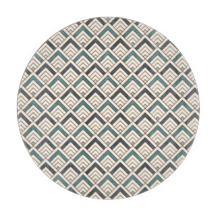 Blauwgroen geometrisch patroon snijplank