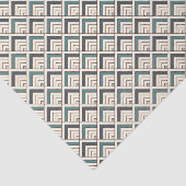 Blauwgroen geometrisch patroon tissuepapier (Detail)