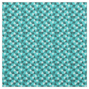 Blauwgroen geometrische driehoeken Patroonstructuu Stof
