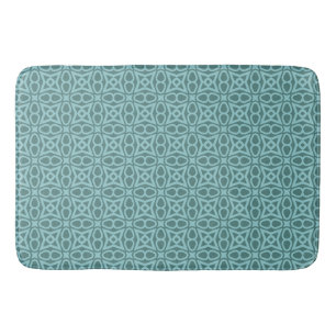 Blauwgroen geometrische patroon badmat