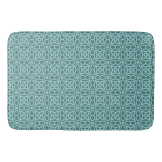 Blauwgroen geometrische patroon badmat
