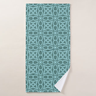 Blauwgroen geometrische patroonhanddoek bad handdoek