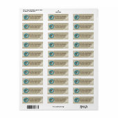 Blauwgroen Gerbera Daisy en Kant Etiket (Full Sheet)