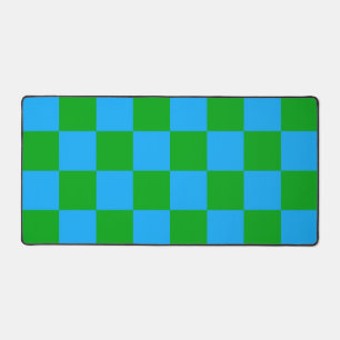 Blauwgroen geruit controlepatroon bureaumat