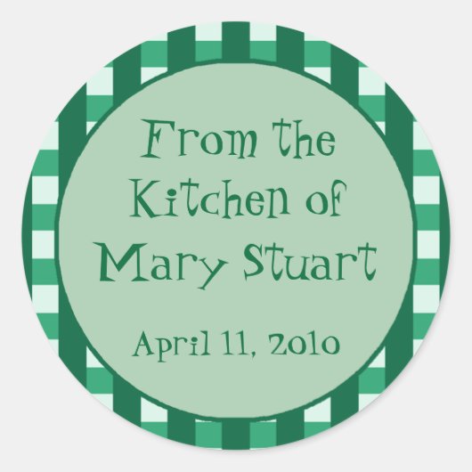 Blauwgroen geruite rand inblikken label Stickers (Voorkant)