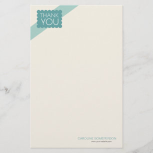 Blauwgroen gescand blauw Dank u Stationery Briefpapier