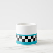 blauwgroen gestreepte controleurs met retrorefles espresso kop (Voorkant)