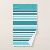 Blauwgroen gestript monogram van klasse bad handdoek (Handdoek)