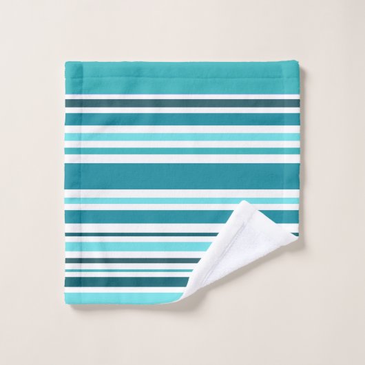 Blauwgroen gestript monogram van klasse bad handdoek (Wasdoekje)