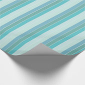Blauwgroen gestripte Gift Wrap Cadeaupapier (Hoek)