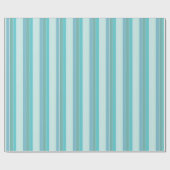 Blauwgroen gestripte Gift Wrap Cadeaupapier (Vlak)