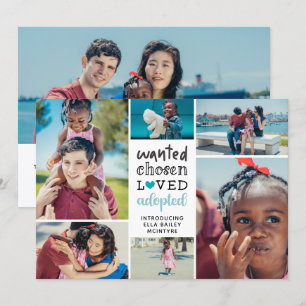 Blauwgroen Gewenst gekozen Loved Aangenomen Foto C Aankondiging