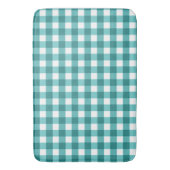 Blauwgroen gingham badmat (Voorkant Verticaal)