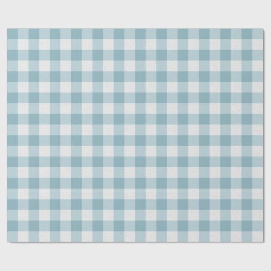 Blauwgroen Gingham Cadeaupapier (Vlak)
