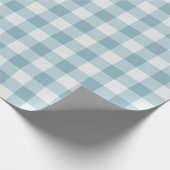 Blauwgroen Gingham Cadeaupapier (Hoek)