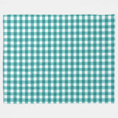Blauwgroen gingham fleece deken (Voorkant (Horizontaal))