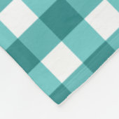 Blauwgroen gingham fleece deken (Hoek)